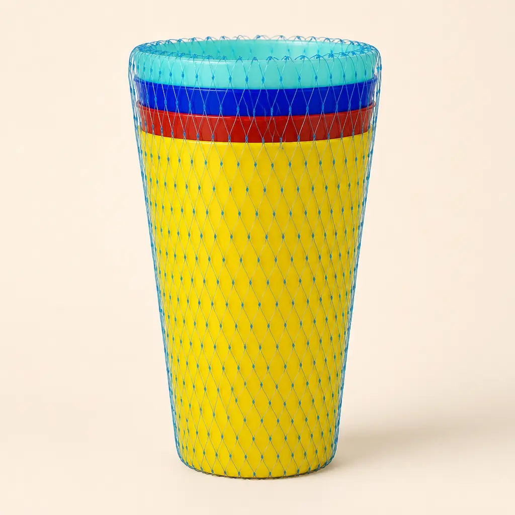 Multicolor Plastic Tumbler Set
