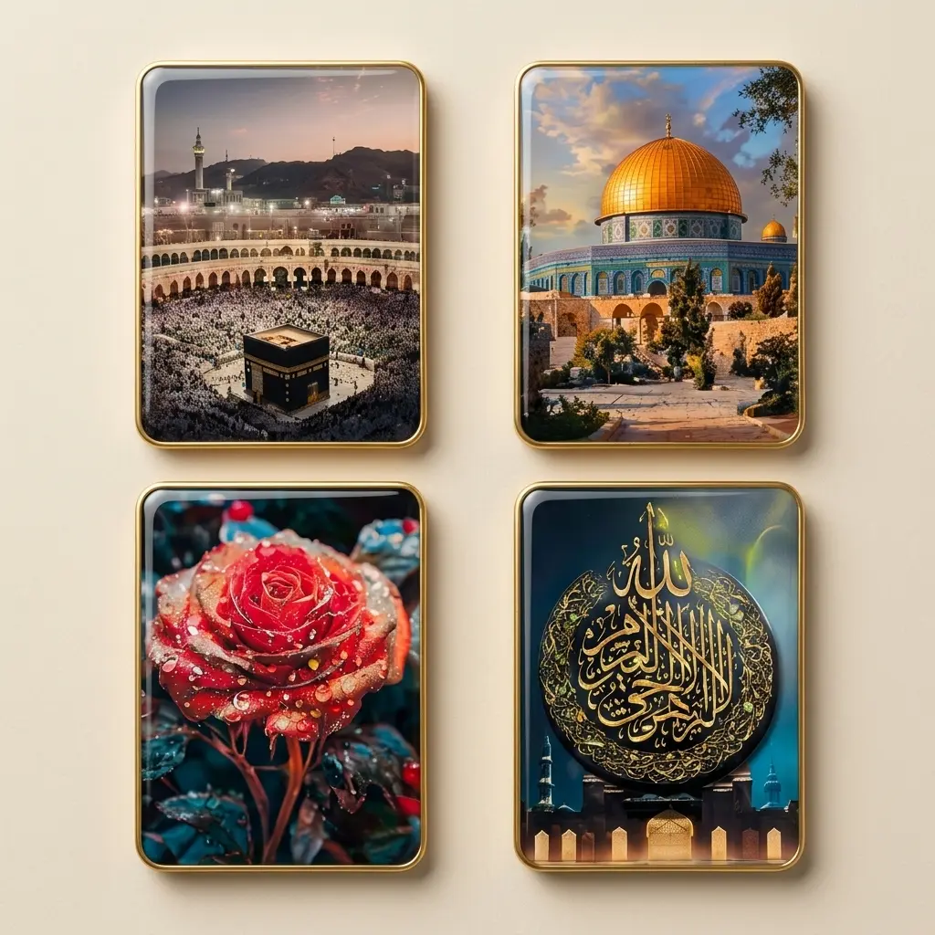 Tableau Décoratif Mural Calligraphie Islamique et Cadre Doré