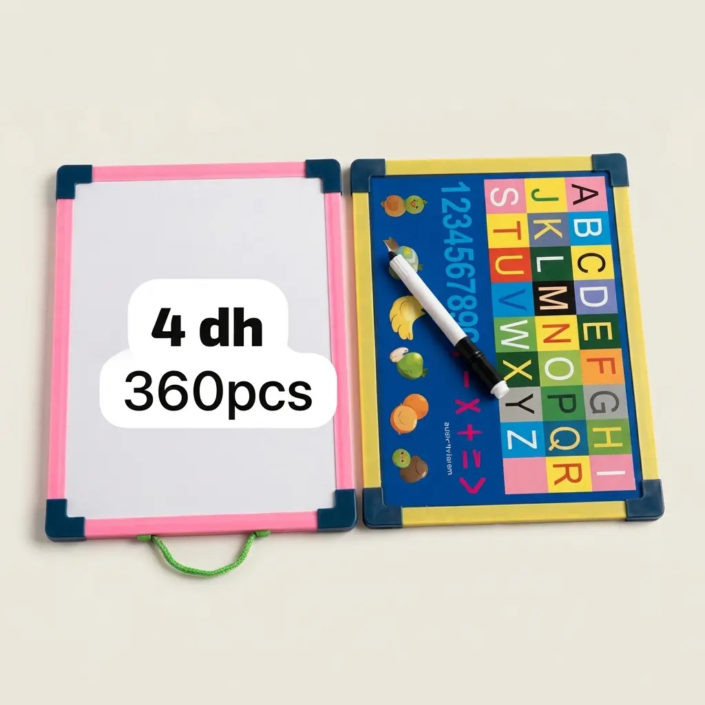 Ardoise Éducative Double Face avec Feutre Effaçable