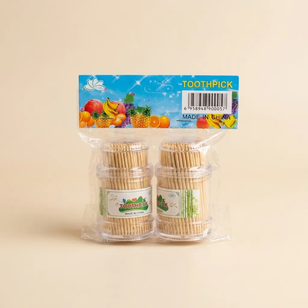 Boîte Distributrice de Cure-Dents en Bambou Naturel