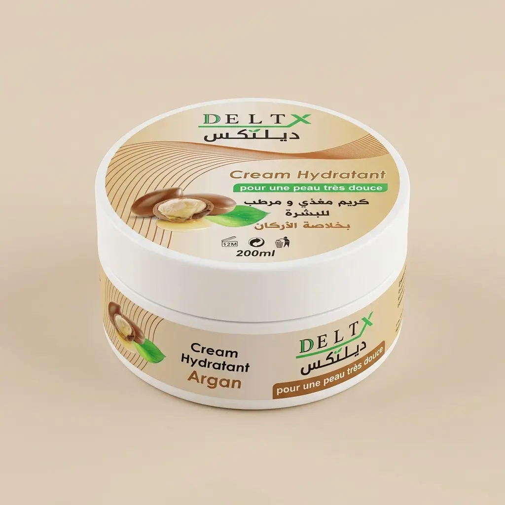Crème Hydratante à l'Huile d'Argan DELTX 200ml