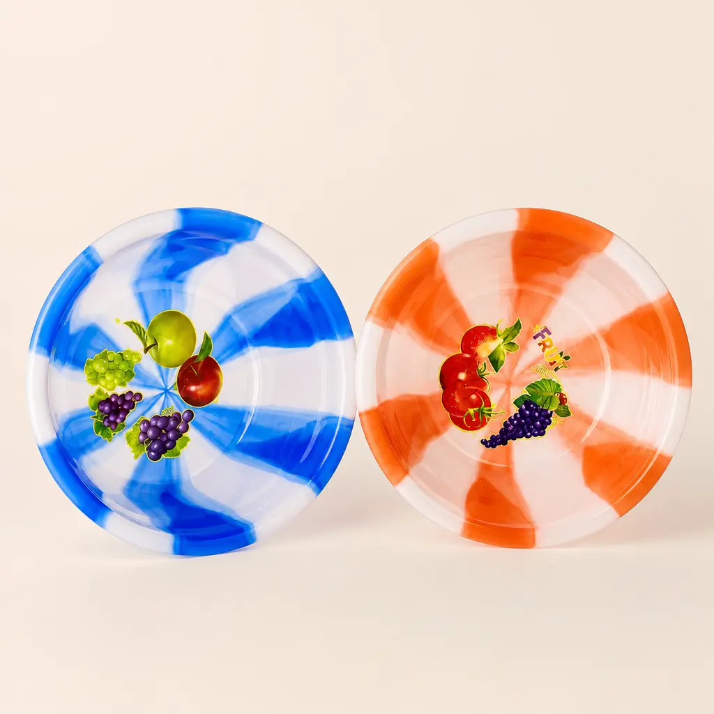 Coupe à fruits en plastique décorée (Coloris variés)