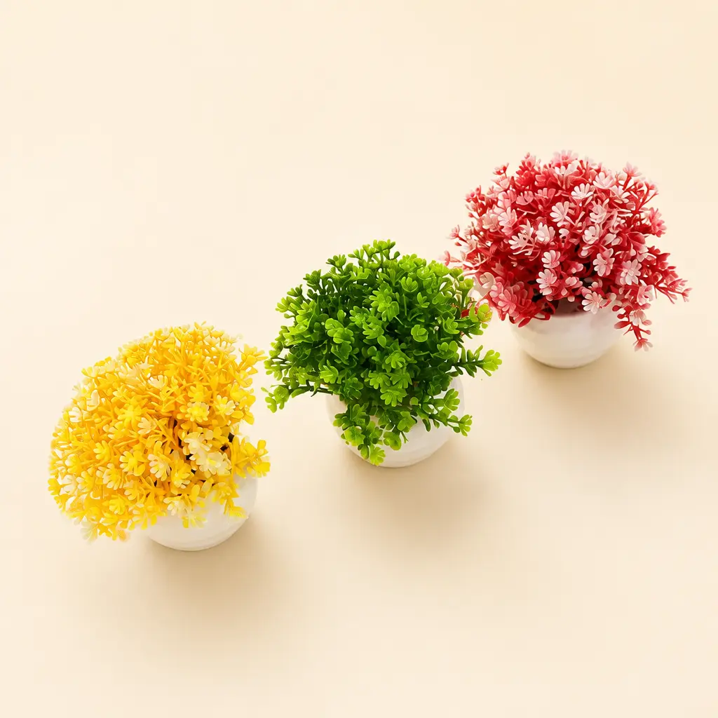Artificial Flower Pots Set