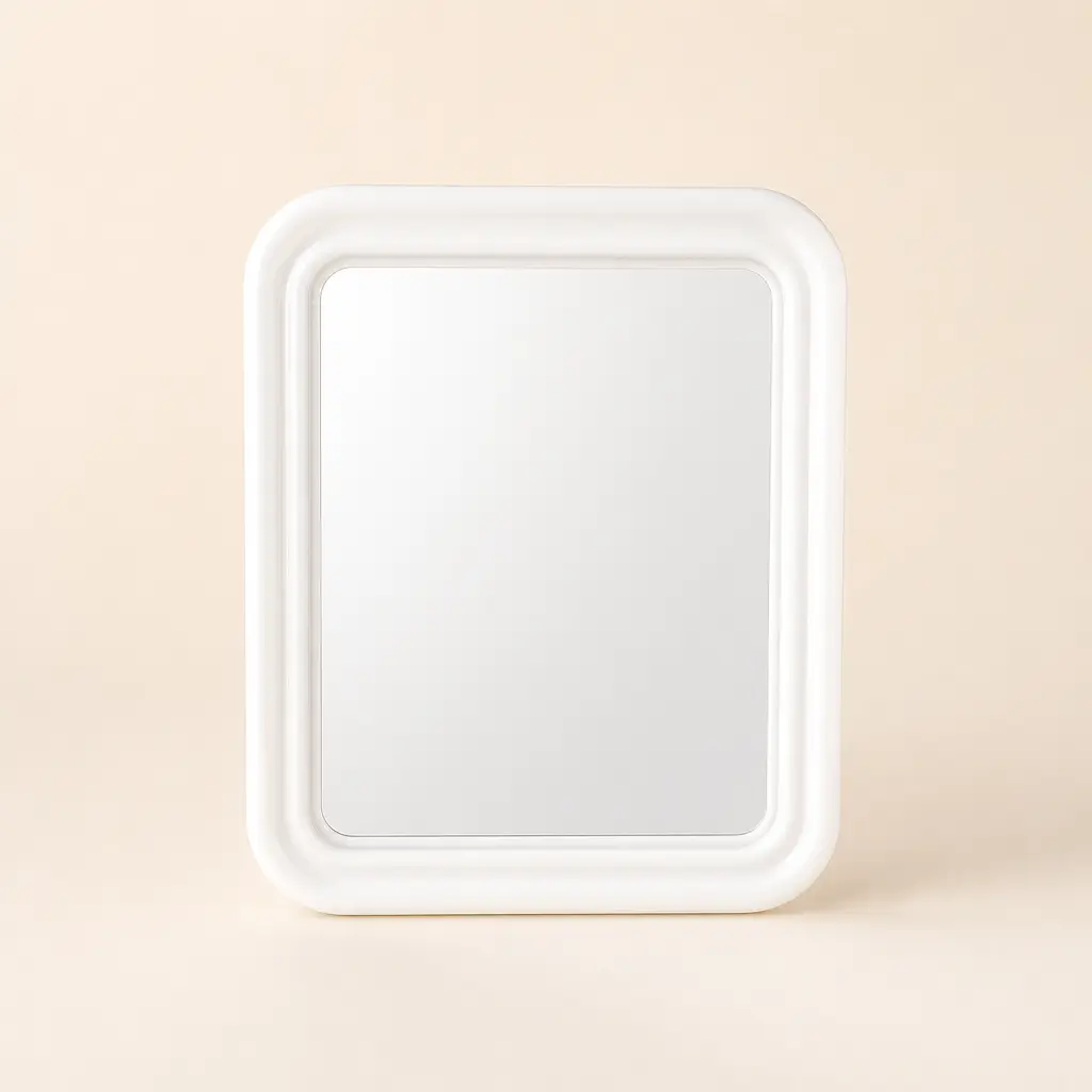 Miroir rectangulaire à cadre blanc