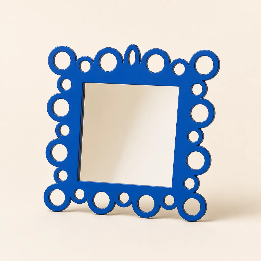Miroir décoratif bleu à bulles