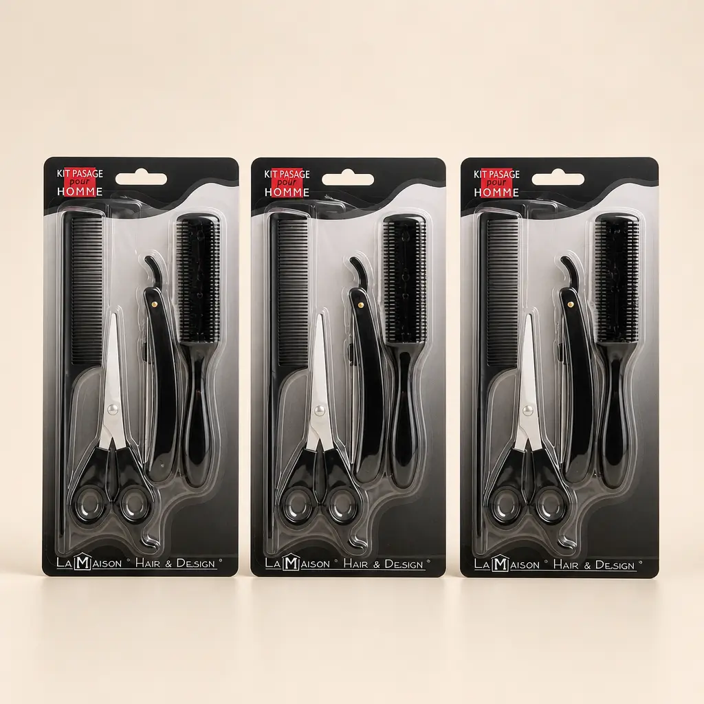 Kit de coiffure avec peigne et ciseaux