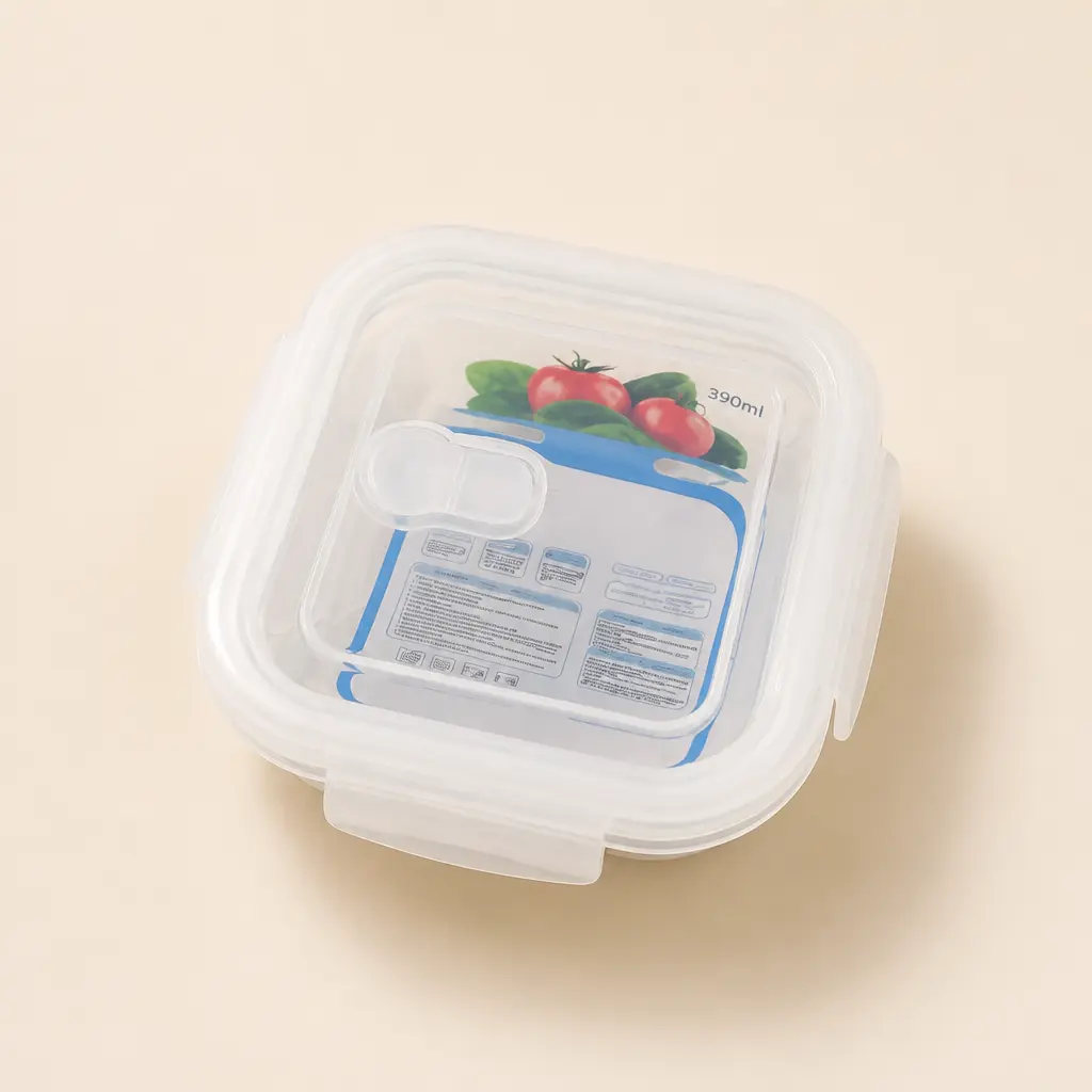 Boîte alimentaire carrée à clips