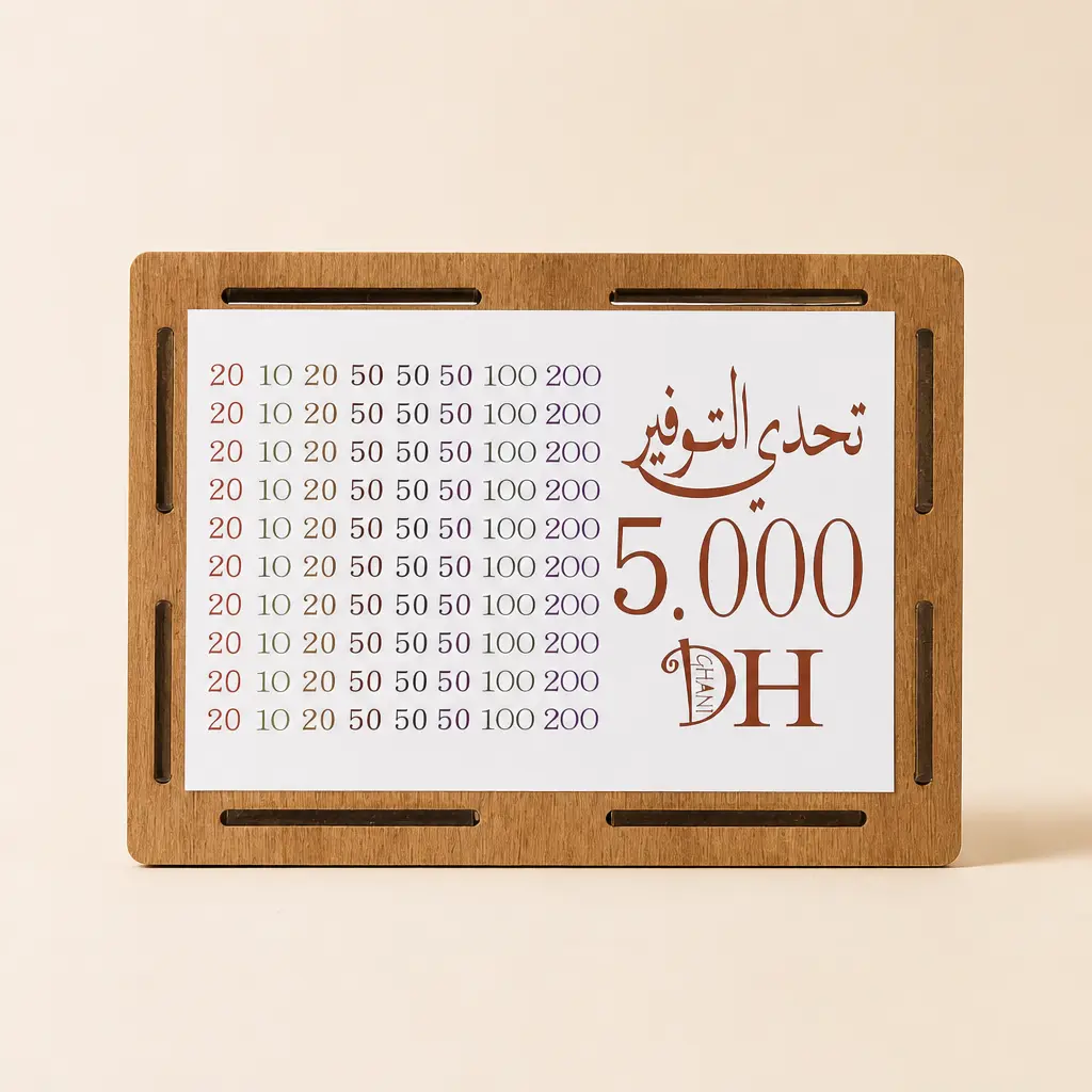 صندوق تحدي التوفير الخشبي 5000 درهم